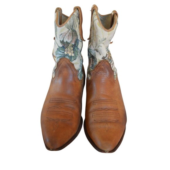 Seychelles Floral Tapestry Leather Point Toe Western Cowboy Boots Women's Size 9 - Picture 2 of 9